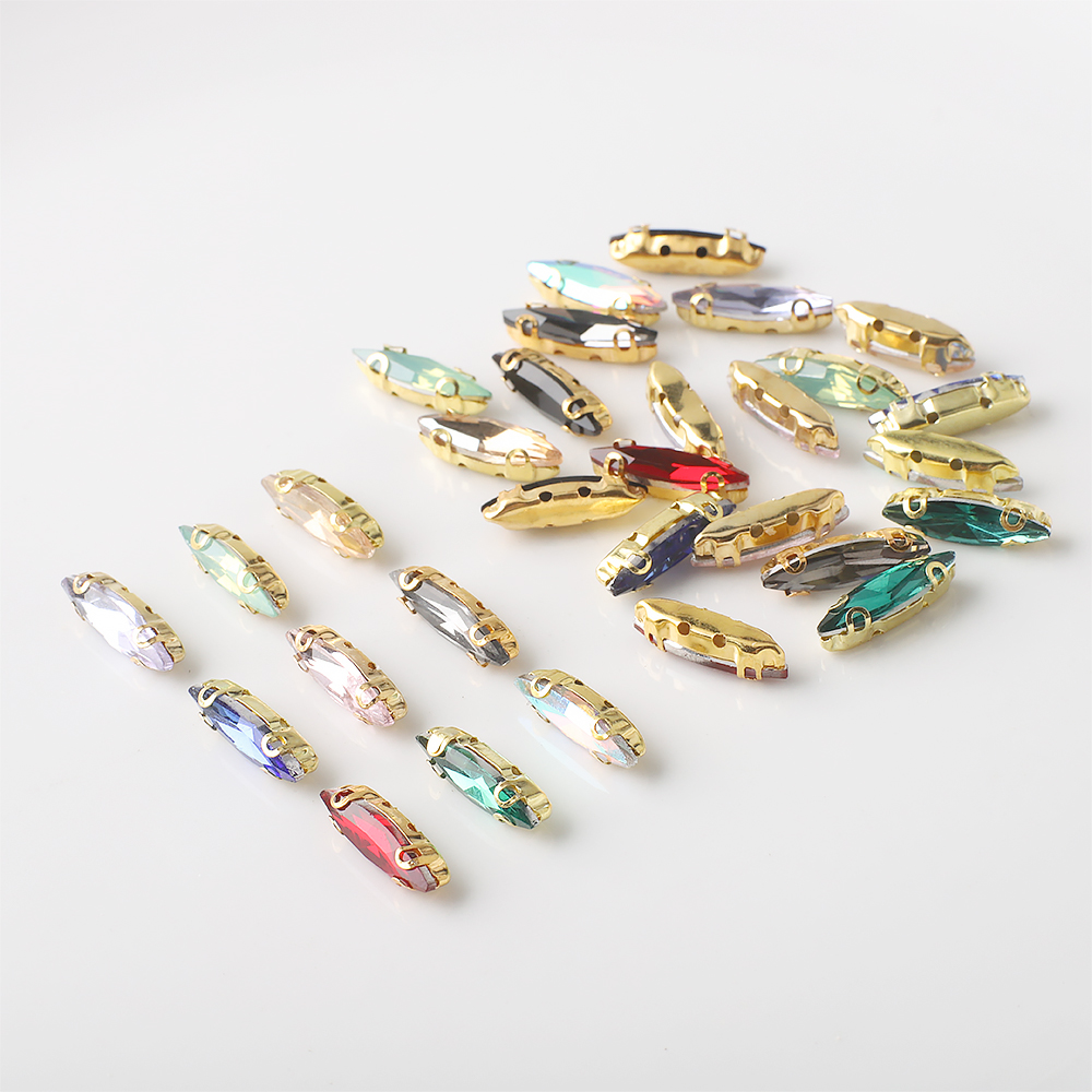 20Pcs 4x15mm Horse eye Crystal - Sew On Rhinestone のレビューと価格