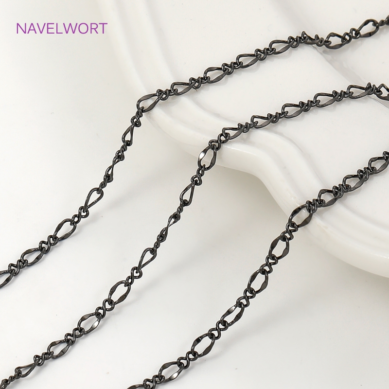 Black Color Oval Thin Chains F - Embroidery Craft のレビューと価格