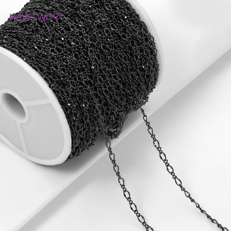 Black Color Oval Thin Chains F - Embroidery Craft のレビューと価格