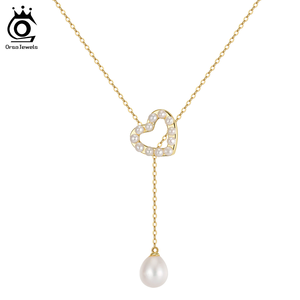 ORSA JEWELS S925 Love Heart Pe - Pearl Trim Chain のレビューと価格