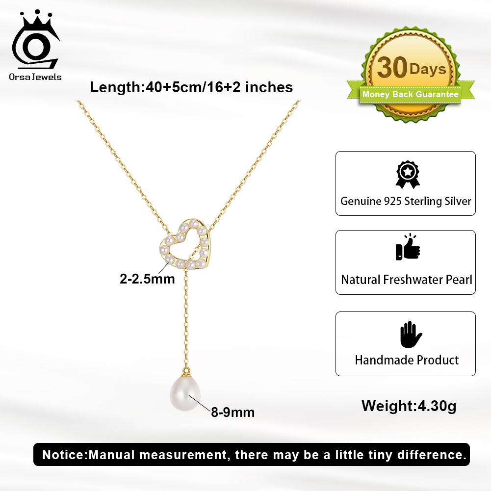 ORSA JEWELS S925 Love Heart Pe - Pearl Trim Chain のレビューと価格