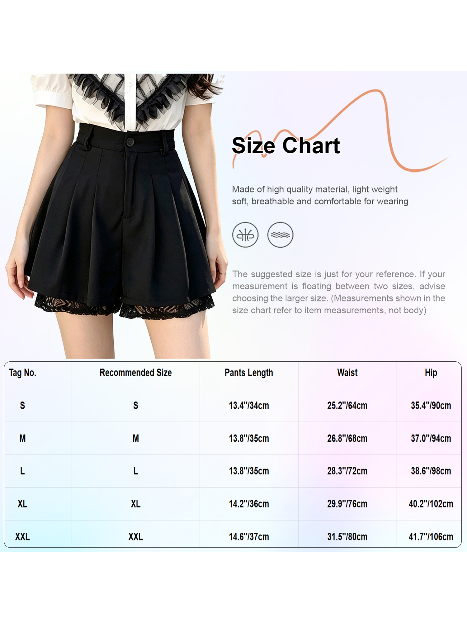 Women Casual High Waist Tailor - Elastic Lace Trim のレビューと価格
