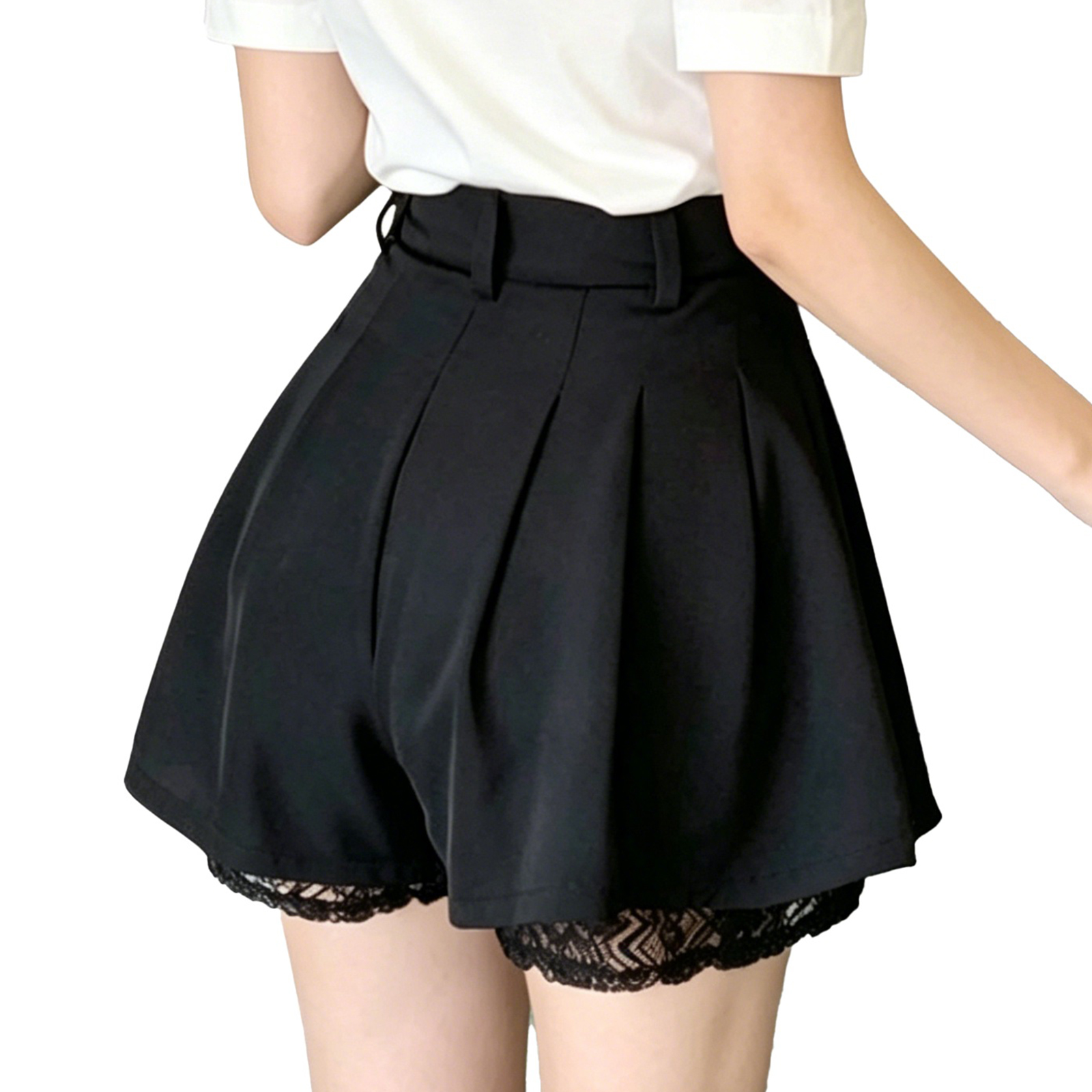 Women Casual High Waist Tailor - Elastic Lace Trim のレビューと価格