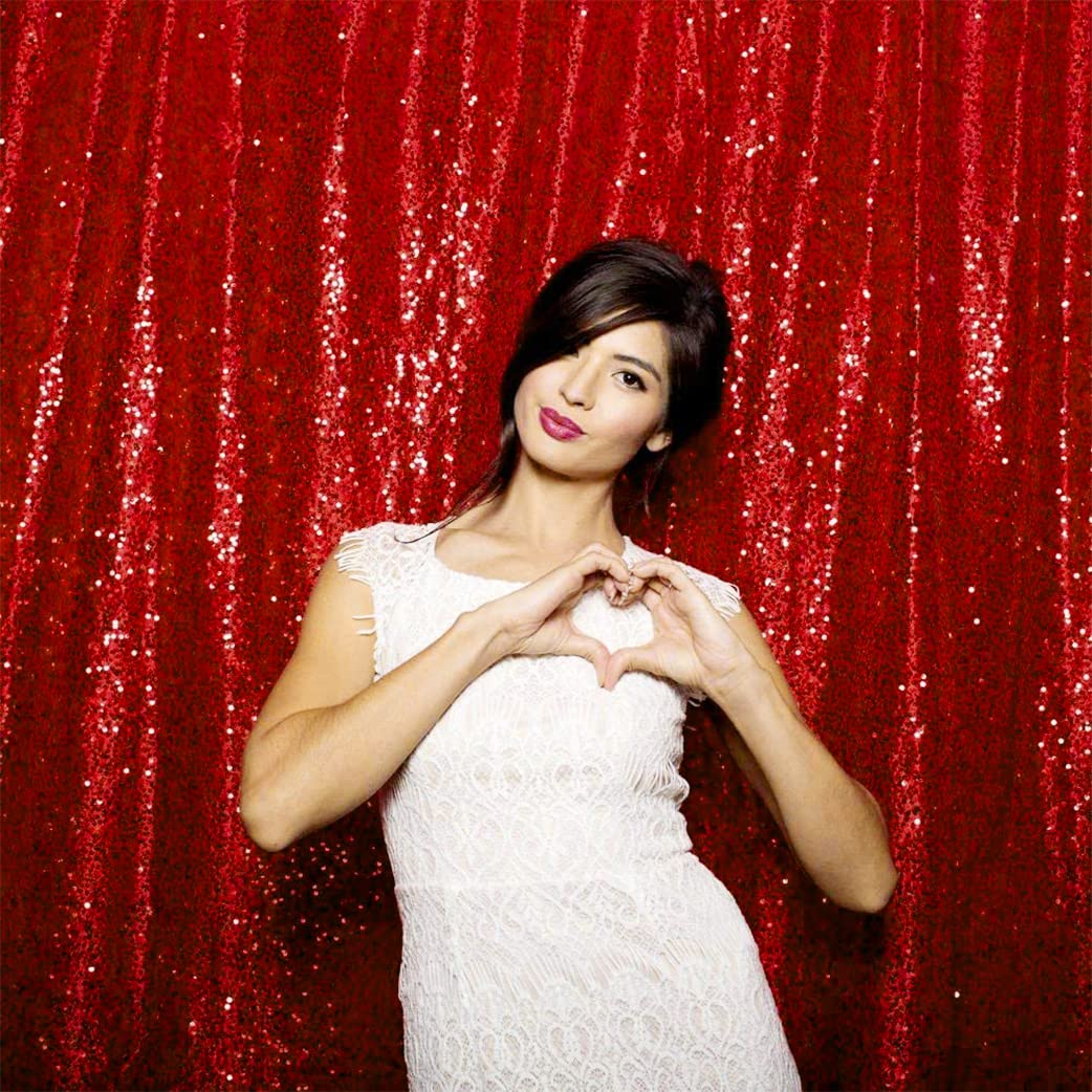 Silver Sequin Backdrop Curtain - Sequin Fabric Panel のレビューと価格