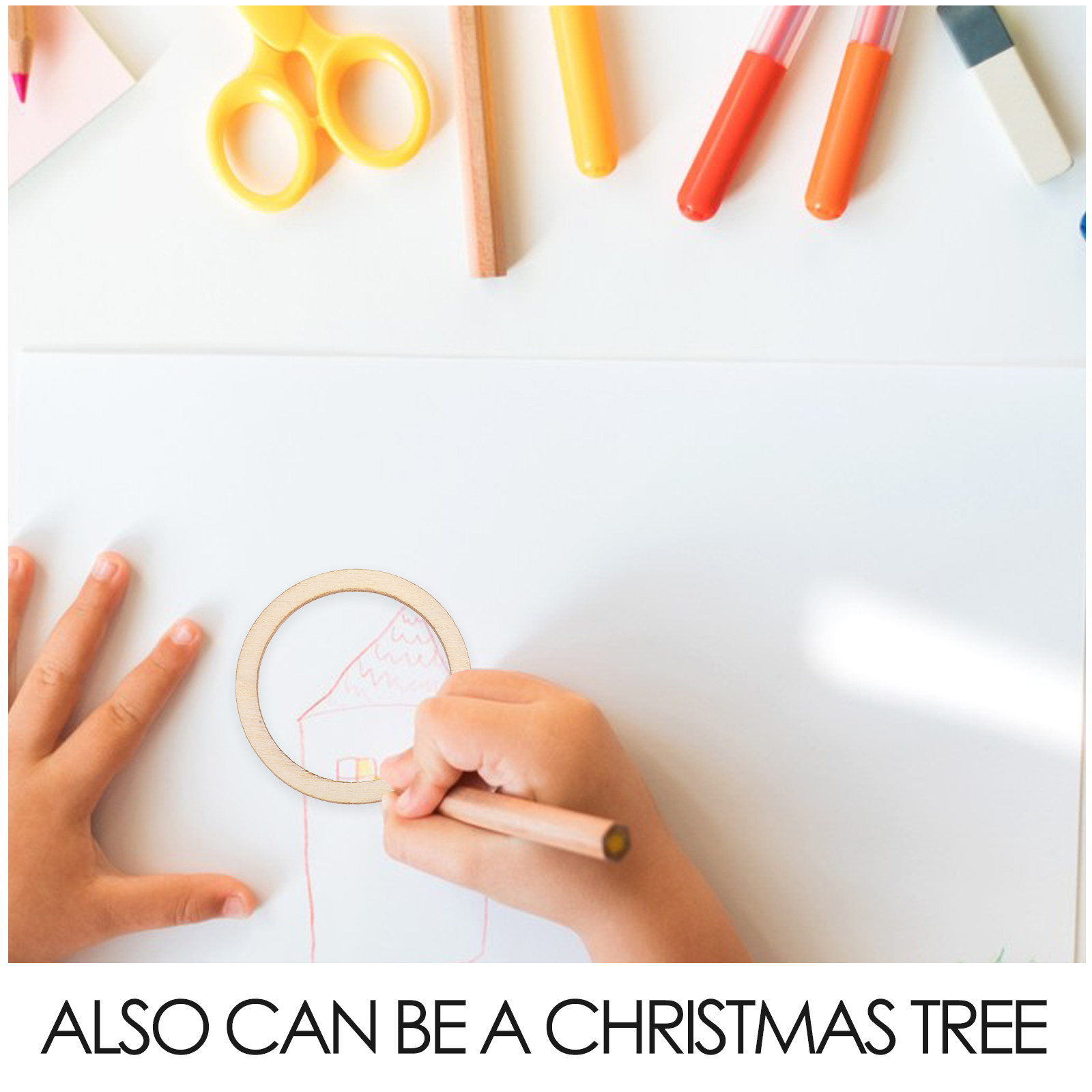 100Pcs Round Wooden Pieces Nat - Christmas Craft Embellishment のレビューと価格