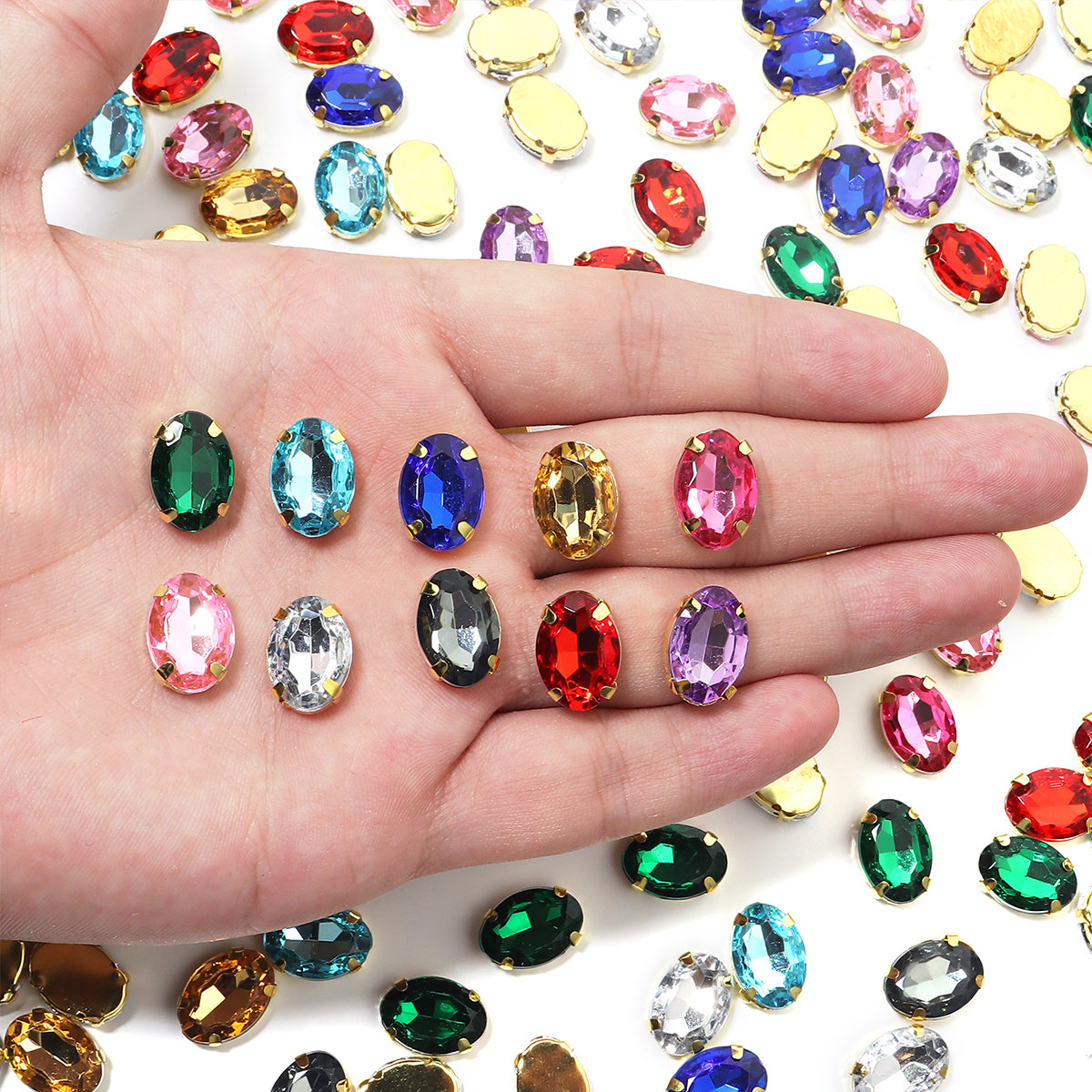 50pcs Gold Color Stainless Ste - Sew On Rhinestone のレビューと価格