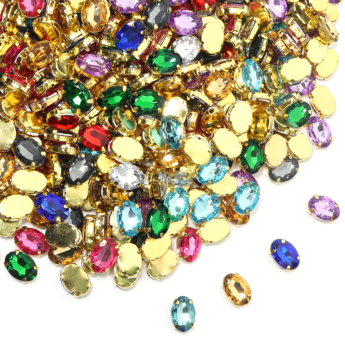 50pcs Gold Color Stainless Ste - Sew On Rhinestone のレビューと価格