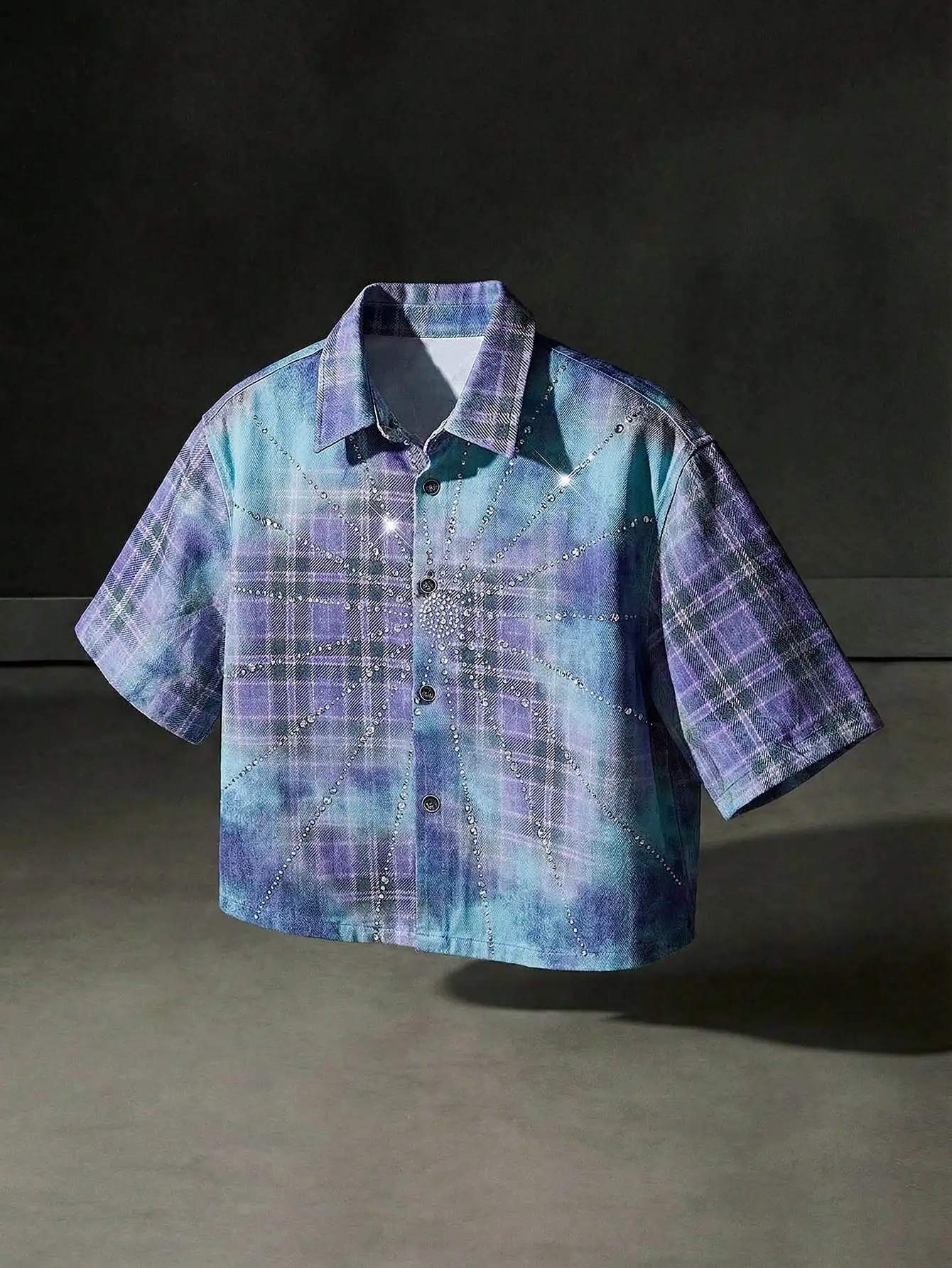 Mens Plaid Denim Shirt With Rh - Embellish Knit のレビューと価格