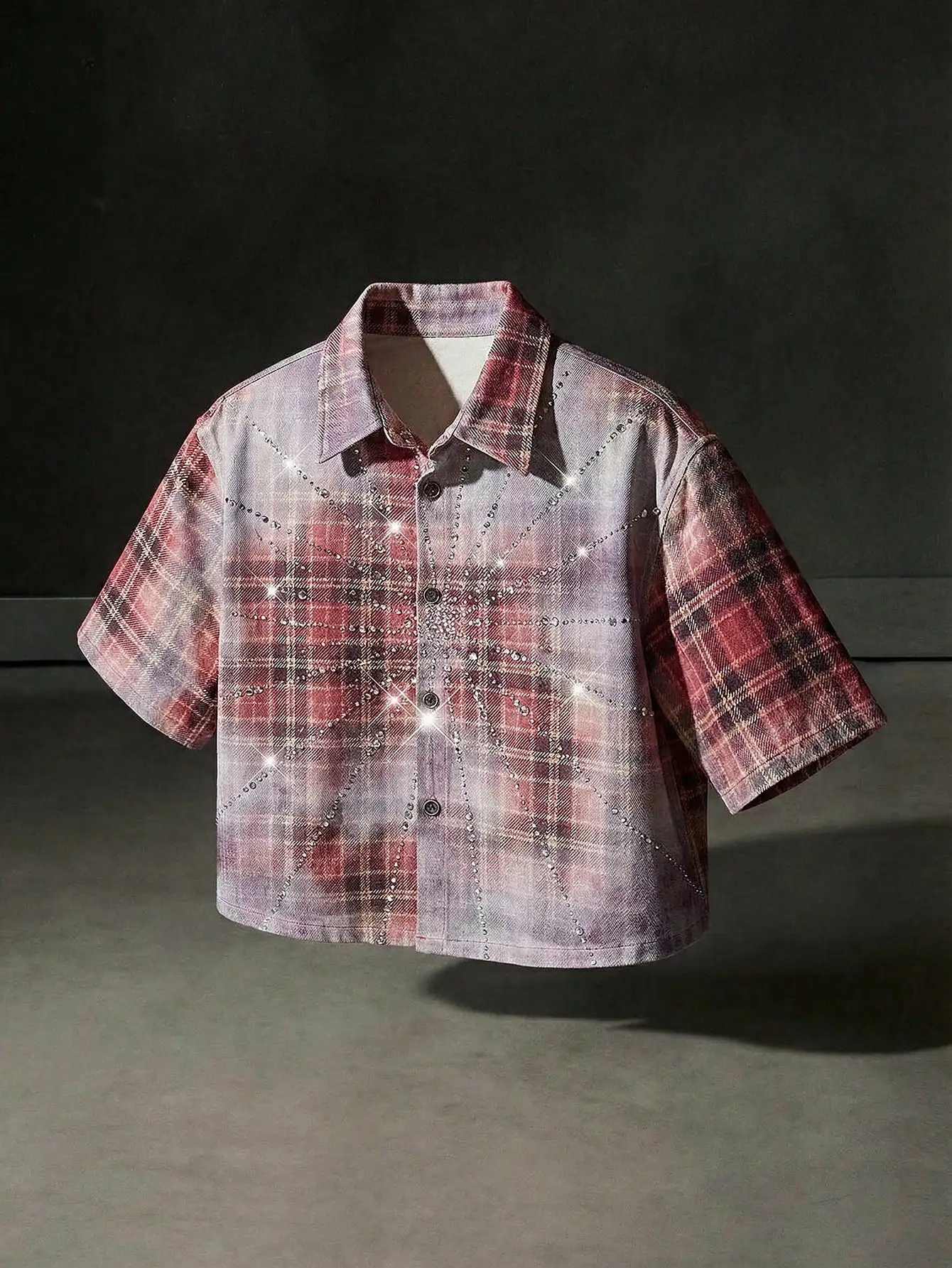 Mens Plaid Denim Shirt With Rh - Embellish Knit のレビューと価格