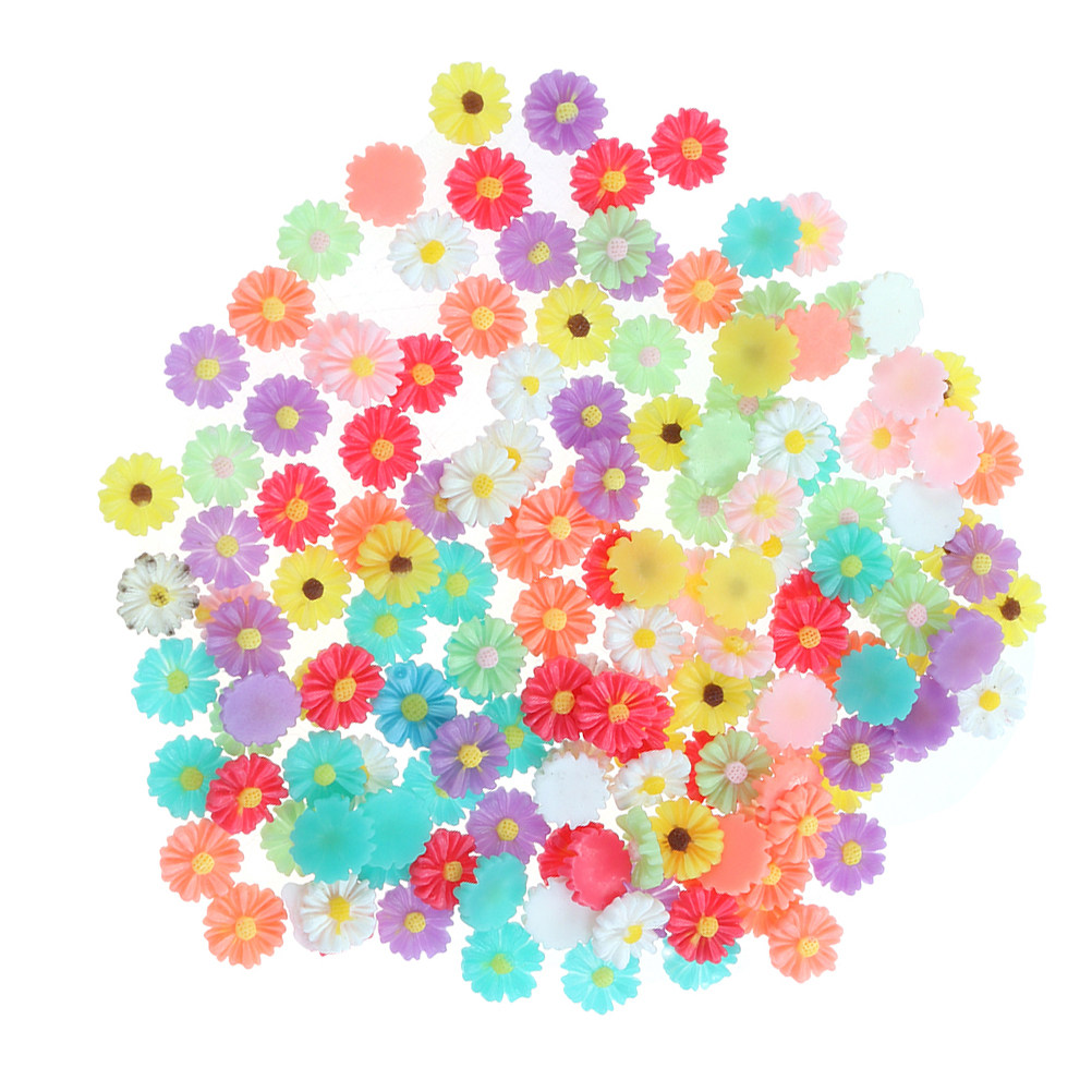 50Pcs 9Mm Small Daisy Resin Fl - Embellishment Crafts のレビューと価格