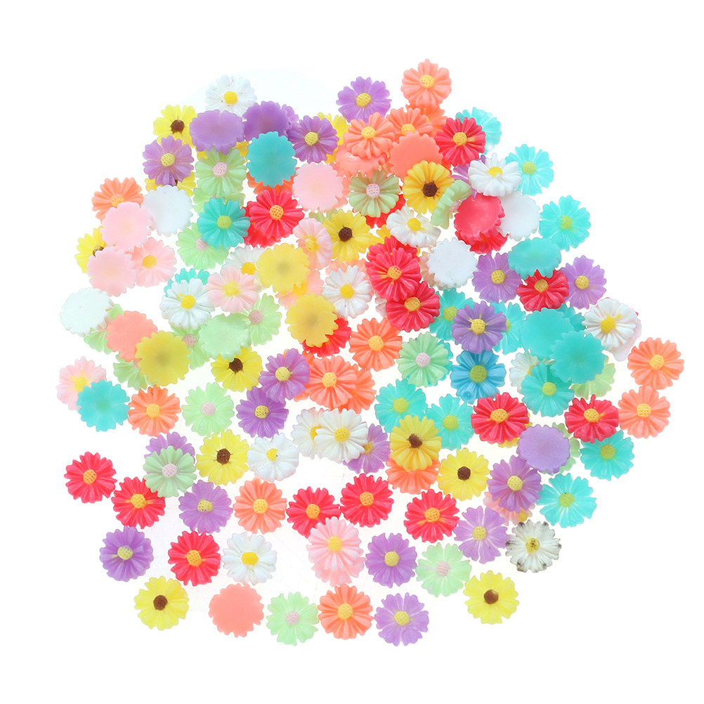50Pcs 9Mm Small Daisy Resin Fl - Embellishment Crafts のレビューと価格