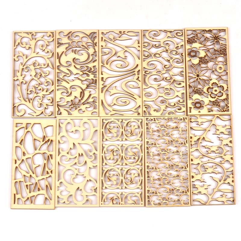 5Pcs Hollow Lace Wood Crafts F - Embellishments For Scrapbooking のレビューと価格