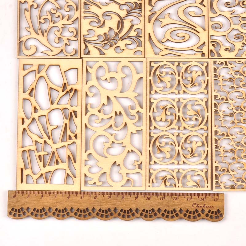 5Pcs Hollow Lace Wood Crafts F - Embellishments For Scrapbooking のレビューと価格