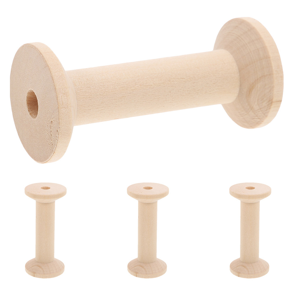 4Pcs Wooden Bobbin Set Smooth  - Embroidery Craft のレビューと価格