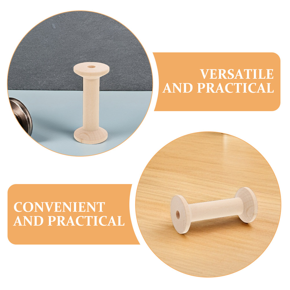 4Pcs Wooden Bobbin Set Smooth  - Embroidery Craft のレビューと価格