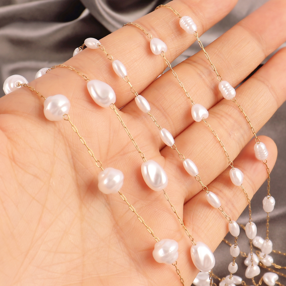 1Meters Stainless Steel Chain  - Pearl Trim Chain のレビューと価格