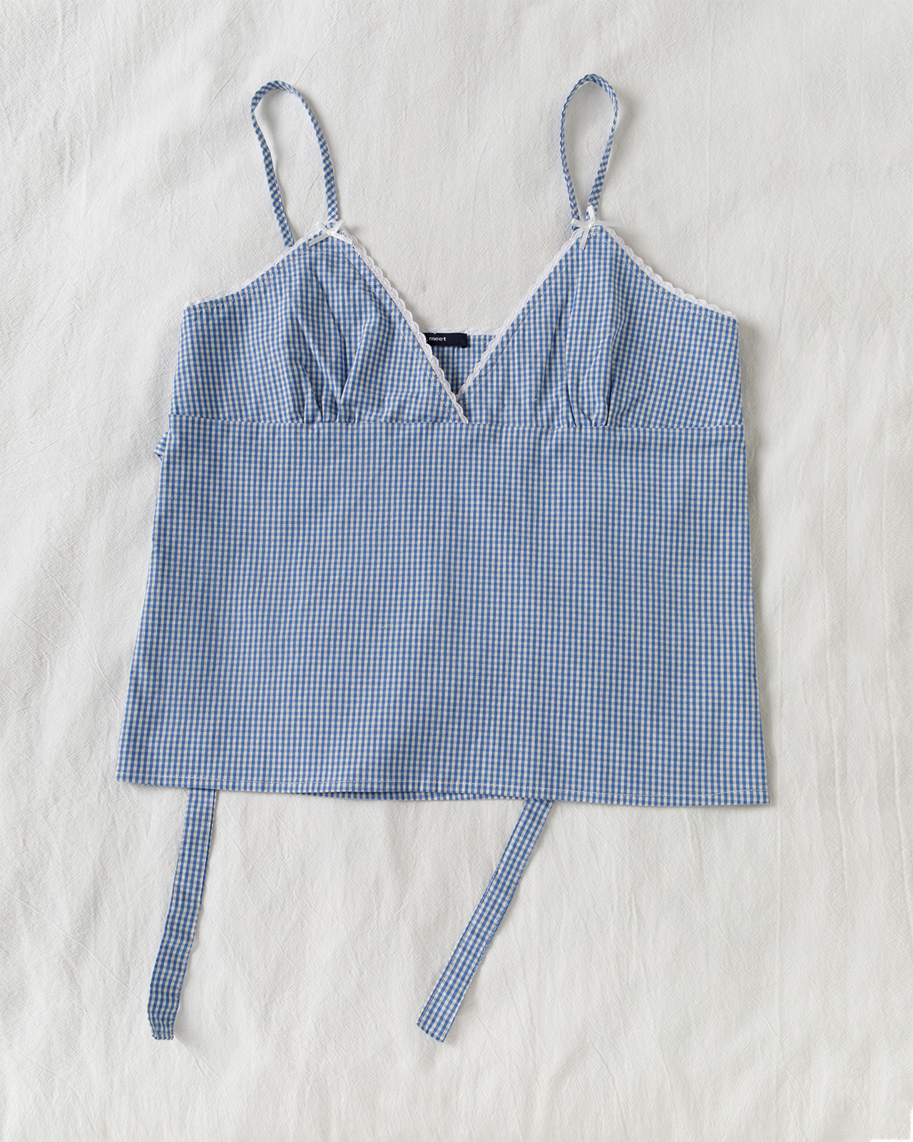 Blue Plaid Shorts 2 Piece Set  - Elastic Lace Trim のレビューと価格