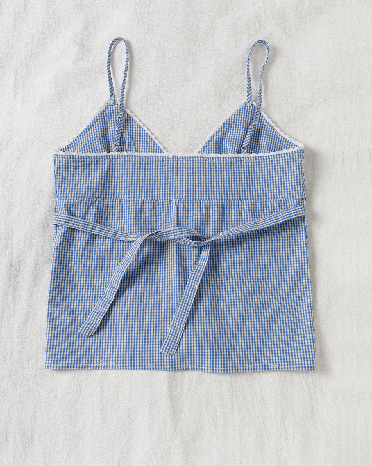 Blue Plaid Shorts 2 Piece Set  - Elastic Lace Trim のレビューと価格