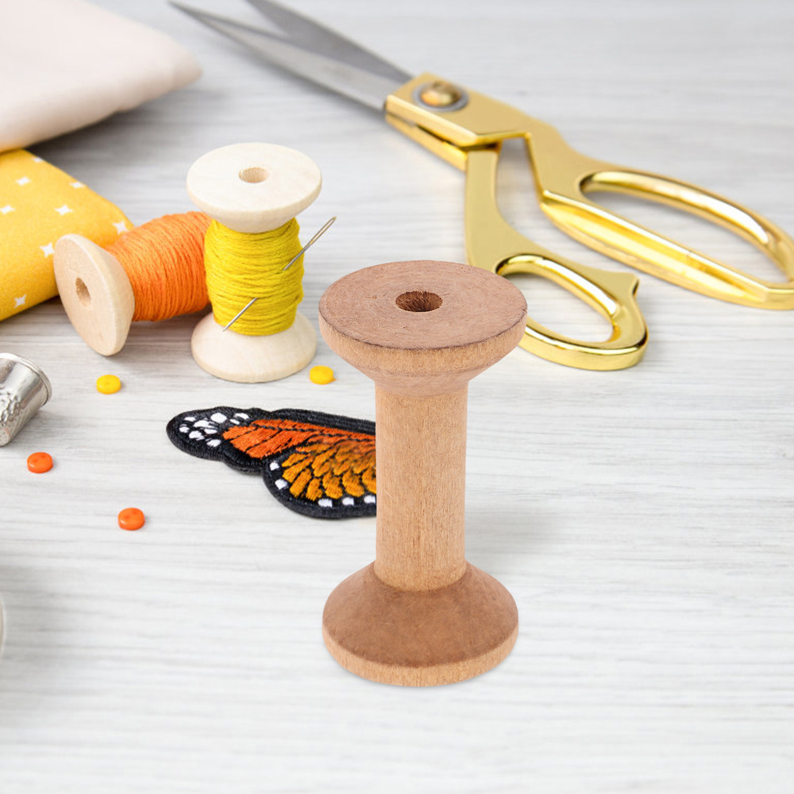 8Pcs Wooden Spools 70x40mm Pun - Embroidery Craft のレビューと価格