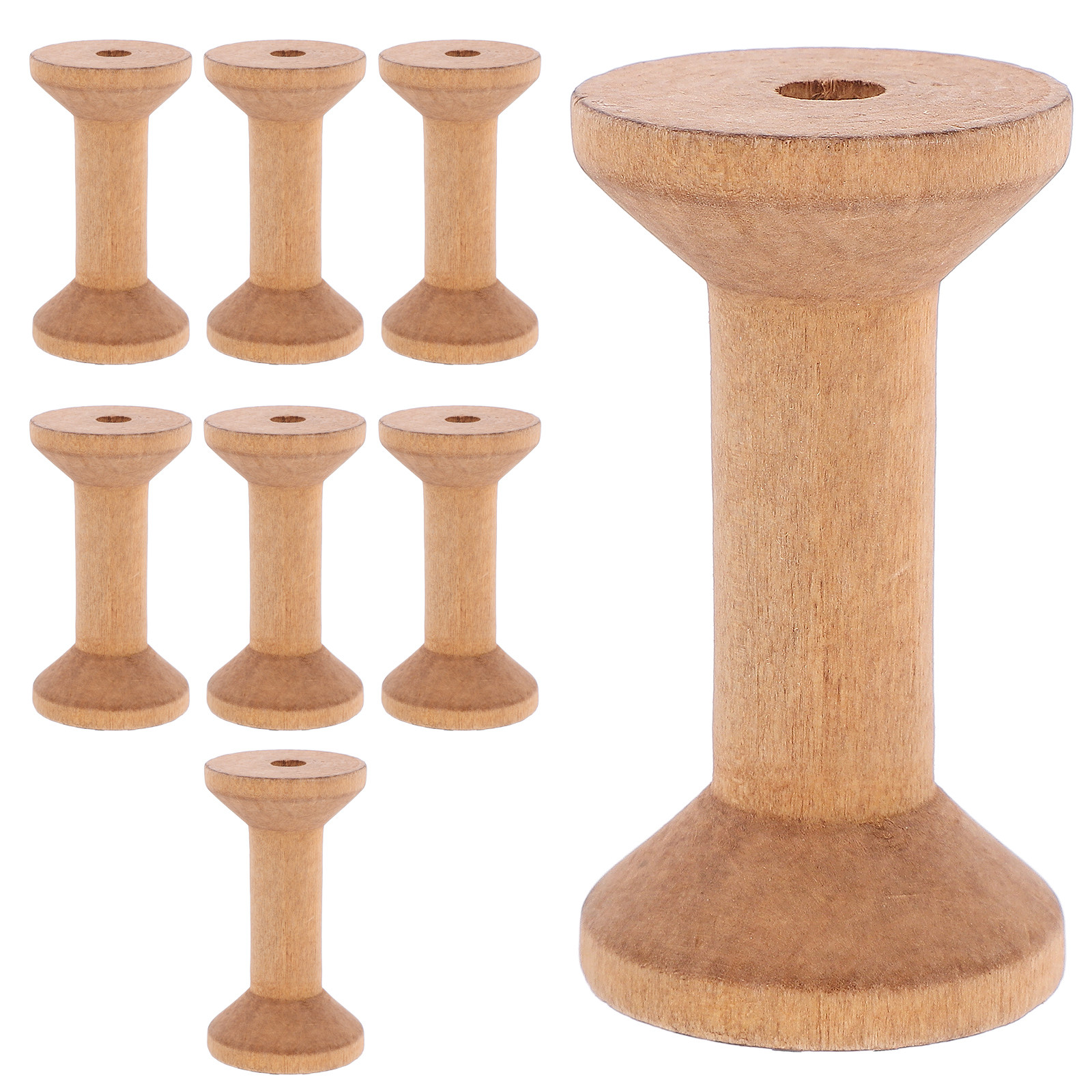 8Pcs Wooden Spools 70x40mm Pun - Embroidery Craft のレビューと価格