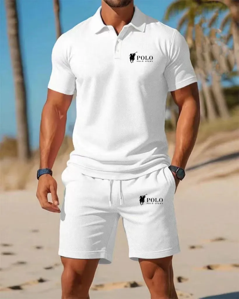 Men's Polo Shirt Set Summer Qu - Embellish Knit のレビューと価格