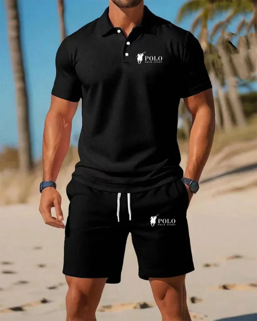 Men's Polo Shirt Set Summer Qu - Embellish Knit のレビューと価格