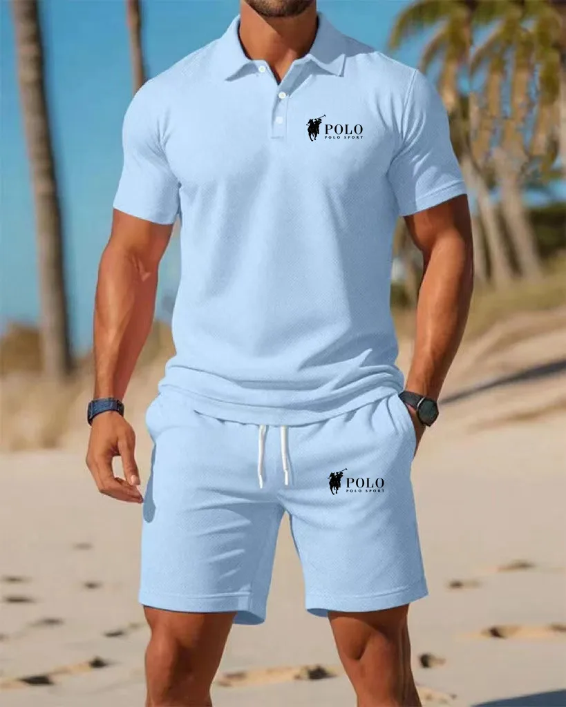 Men's Polo Shirt Set Summer Qu - Embellish Knit のレビューと価格