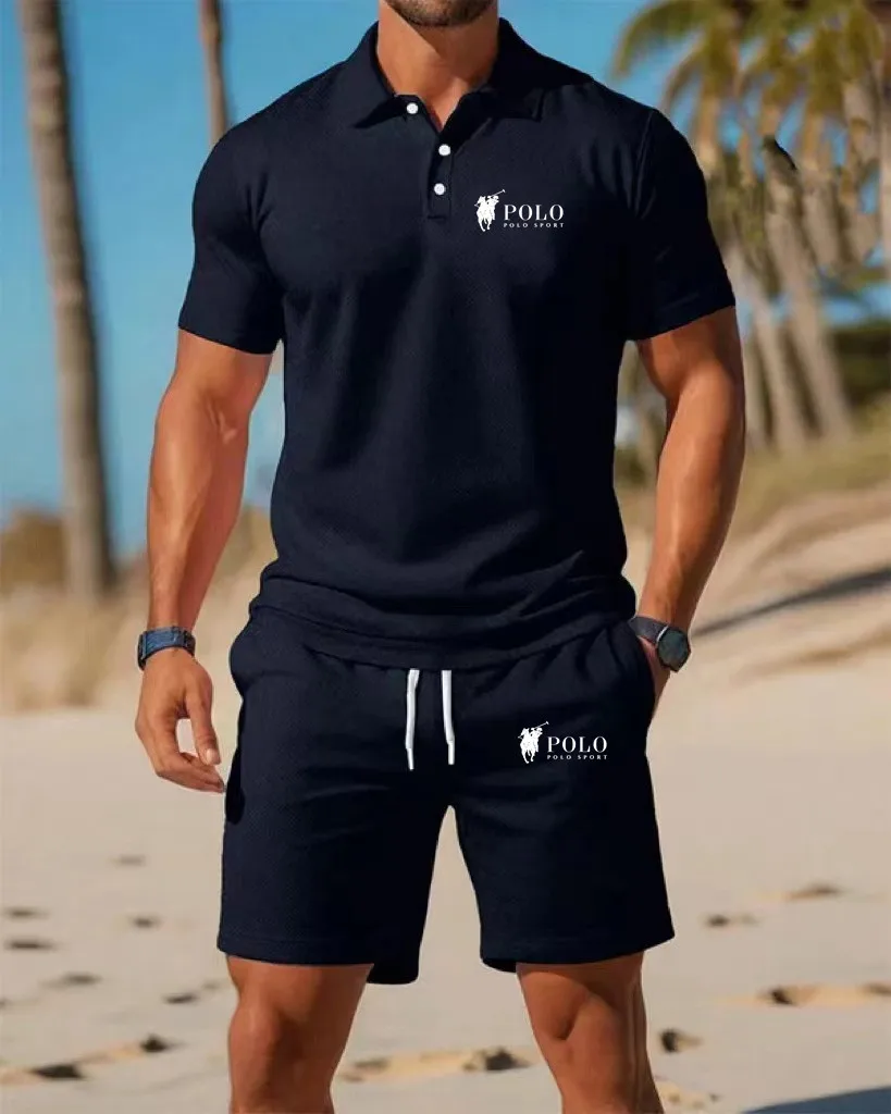 Men's Polo Shirt Set Summer Qu - Embellish Knit のレビューと価格
