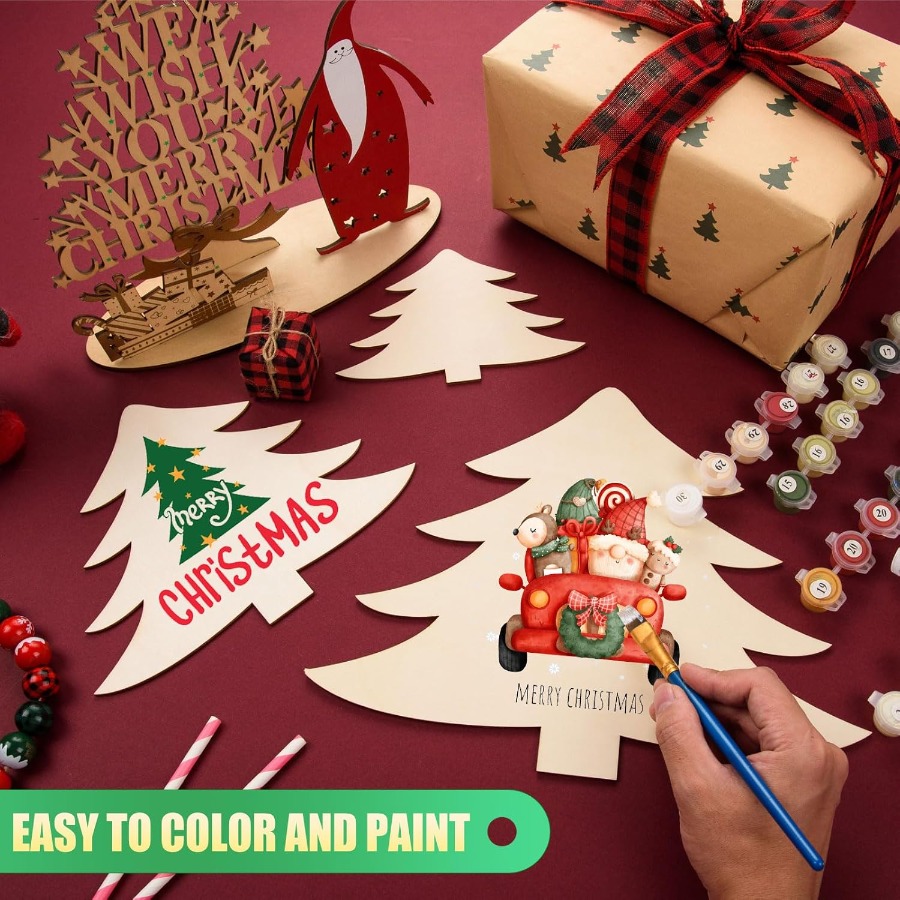 Wooden Ornaments Craft Predril - Christmas Craft Embellishment のレビューと価格