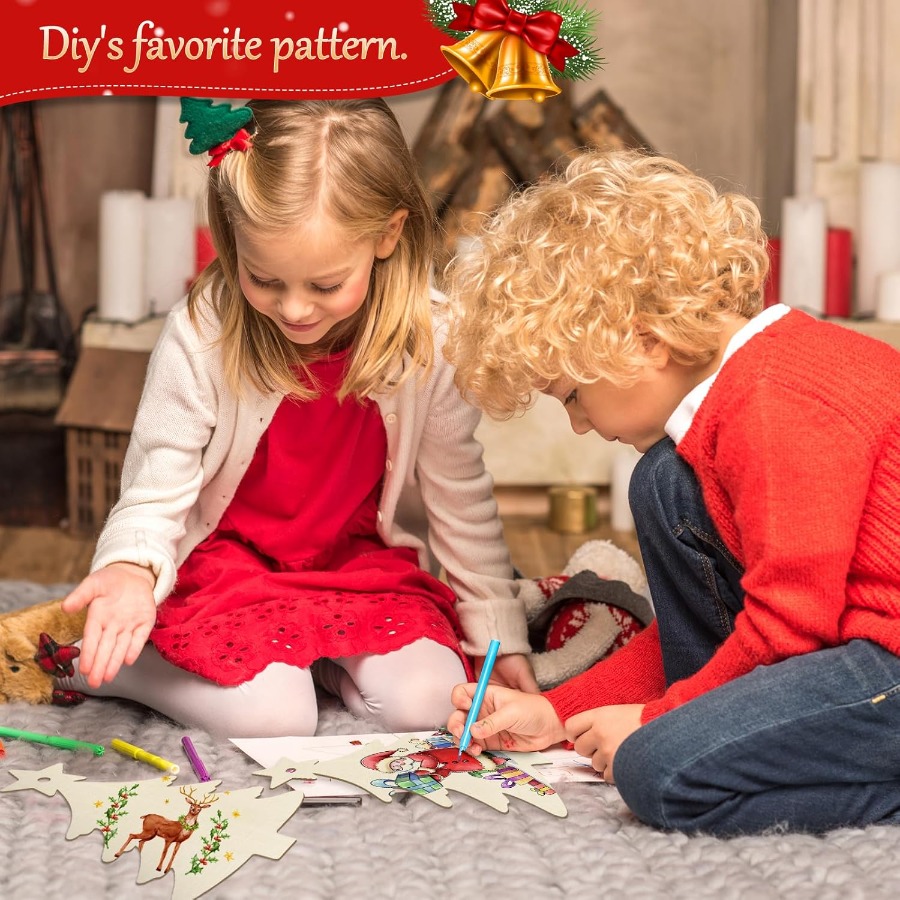 Wooden Ornaments Craft Predril - Christmas Craft Embellishment のレビューと価格