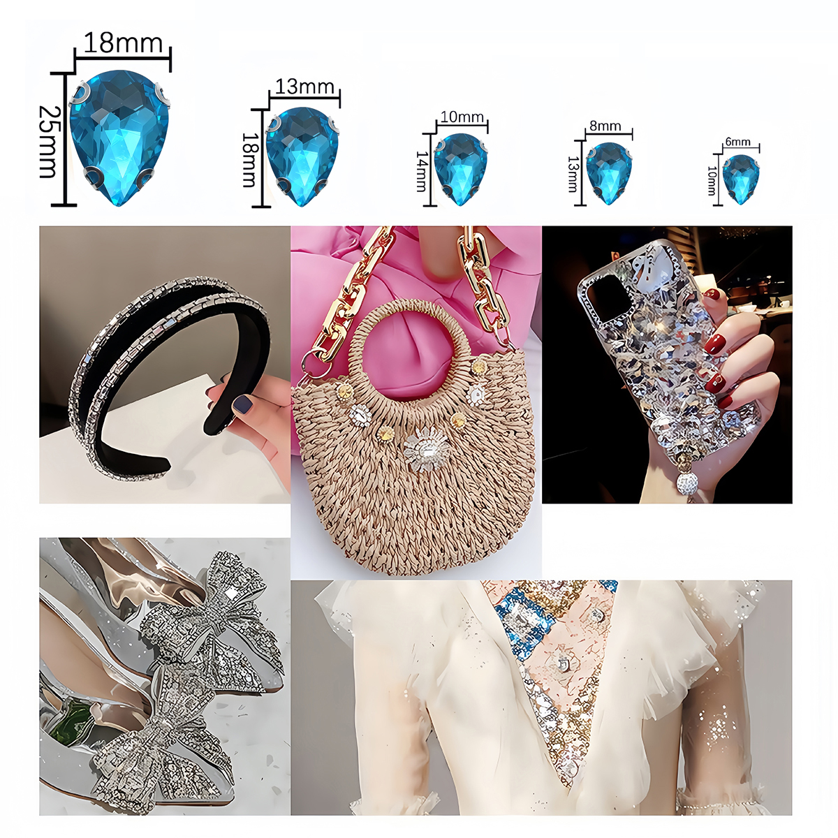 Water Drop Crystal Glass Rhine - Sew On Rhinestone のレビューと価格
