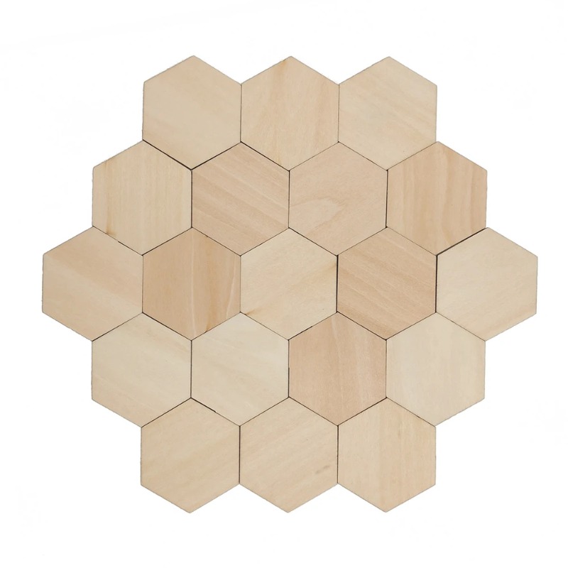 10-120mm Wooden Hexagon Blank  - Christmas Craft Embellishment のレビューと価格