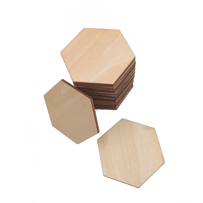 10-120mm Wooden Hexagon Blank  - Christmas Craft Embellishment のレビューと価格