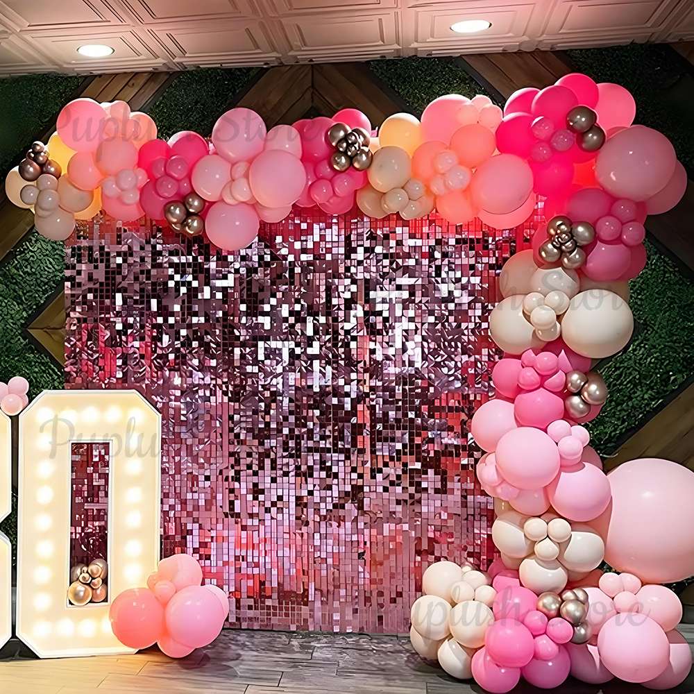 Pink Shimmer Wall Backdrop Pan - Sequin Fabric Panel のレビューと価格