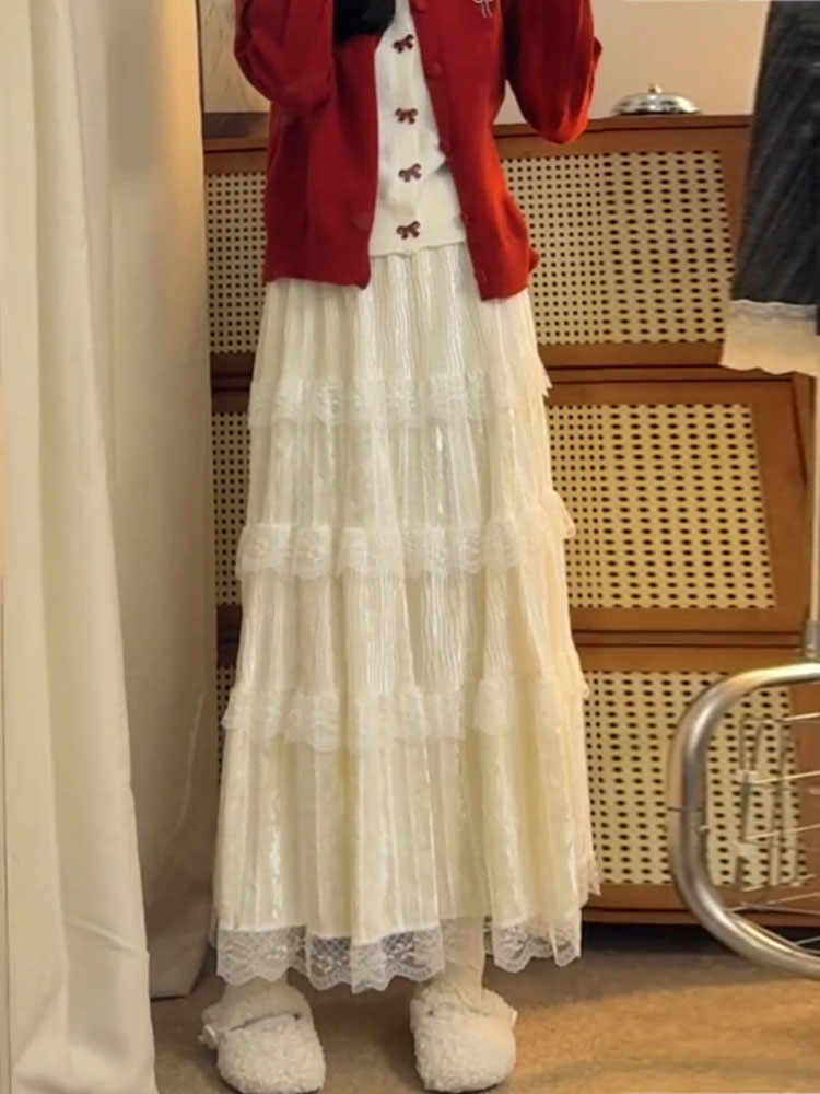 Elegant High Waist  Skirt in S - Elastic Lace Trim のレビューと価格