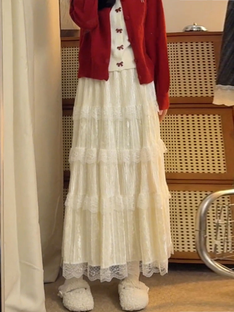 Elegant High Waist  Skirt in S - Elastic Lace Trim のレビューと価格