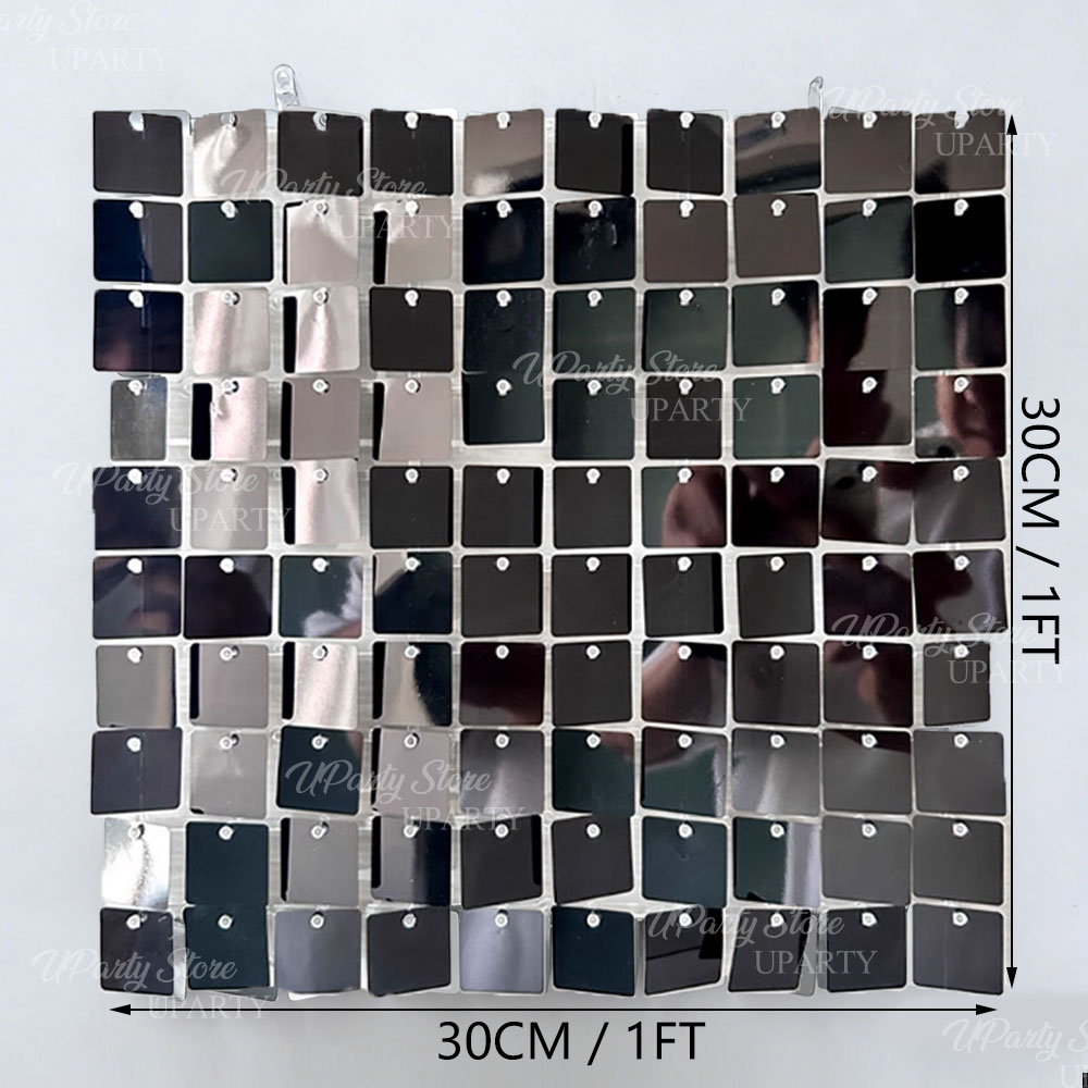 Black Shimmer Wall Backdrop 12 - Sequin Fabric Panel のレビューと価格