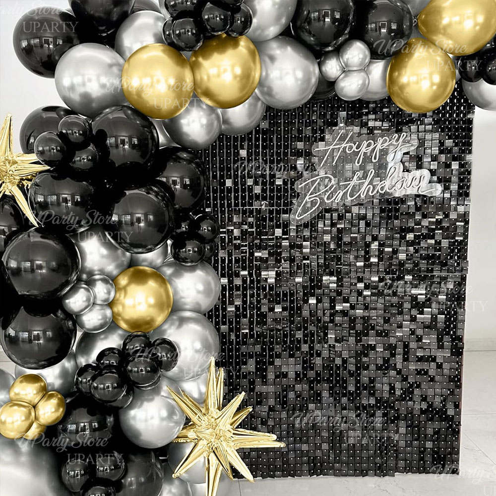 Black Shimmer Wall Backdrop 12 - Sequin Fabric Panel のレビューと価格