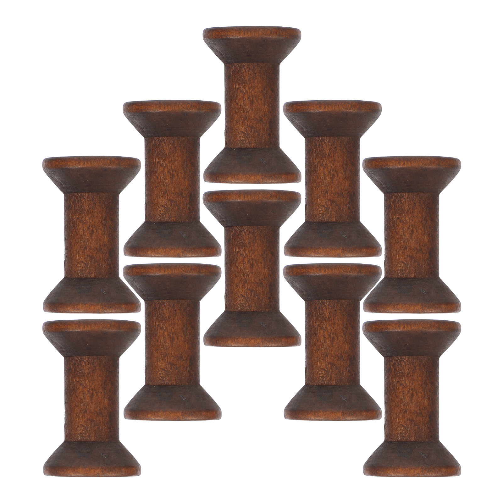 10Pcs Vintage Wood Thread Spoo - Embroidery Craft のレビューと価格