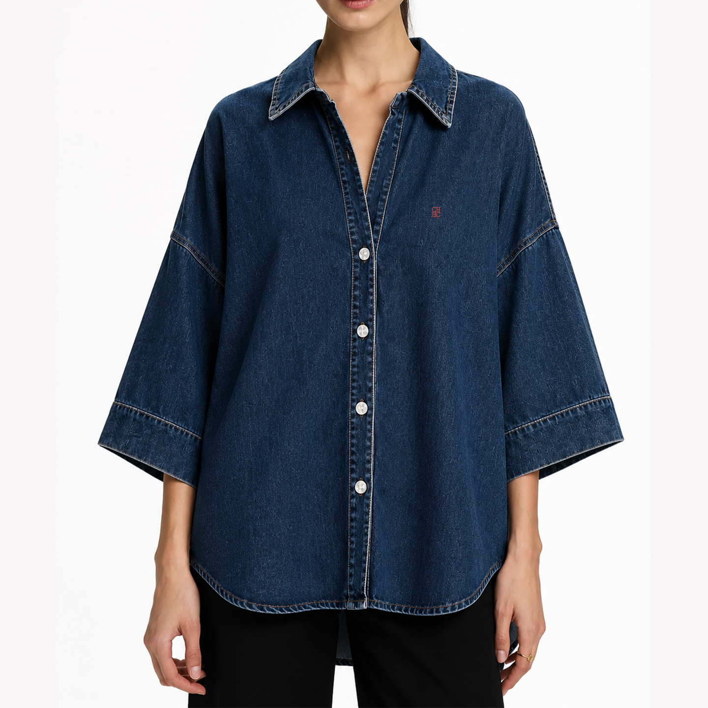CH Letter Embroidered Solid Co - Embellish Knit のレビューと価格