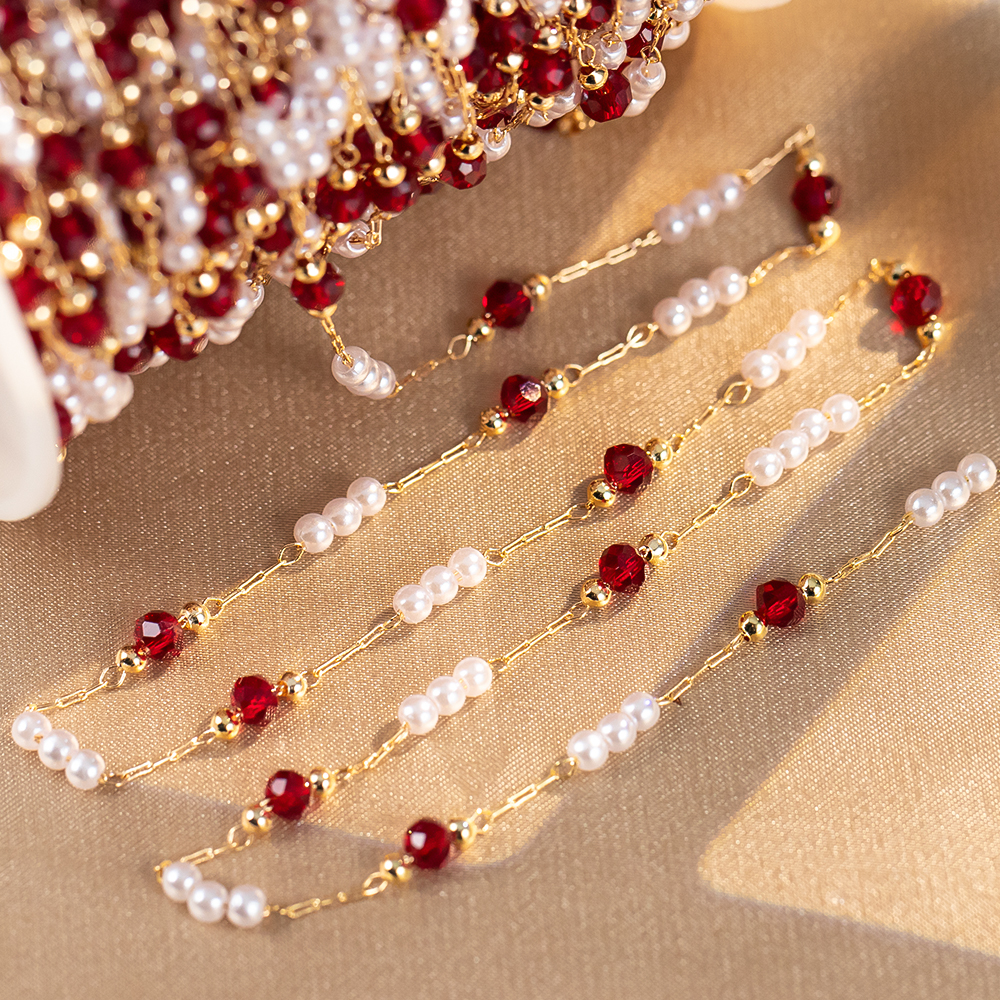 50cm/100cm Imitation Pearl Cop - Pearl Trim Chain のレビューと価格