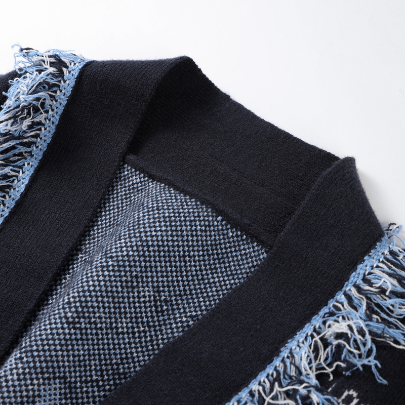 Elegant Print Tassel Cardigan  - Tassel Fringe Trim のレビューと価格
