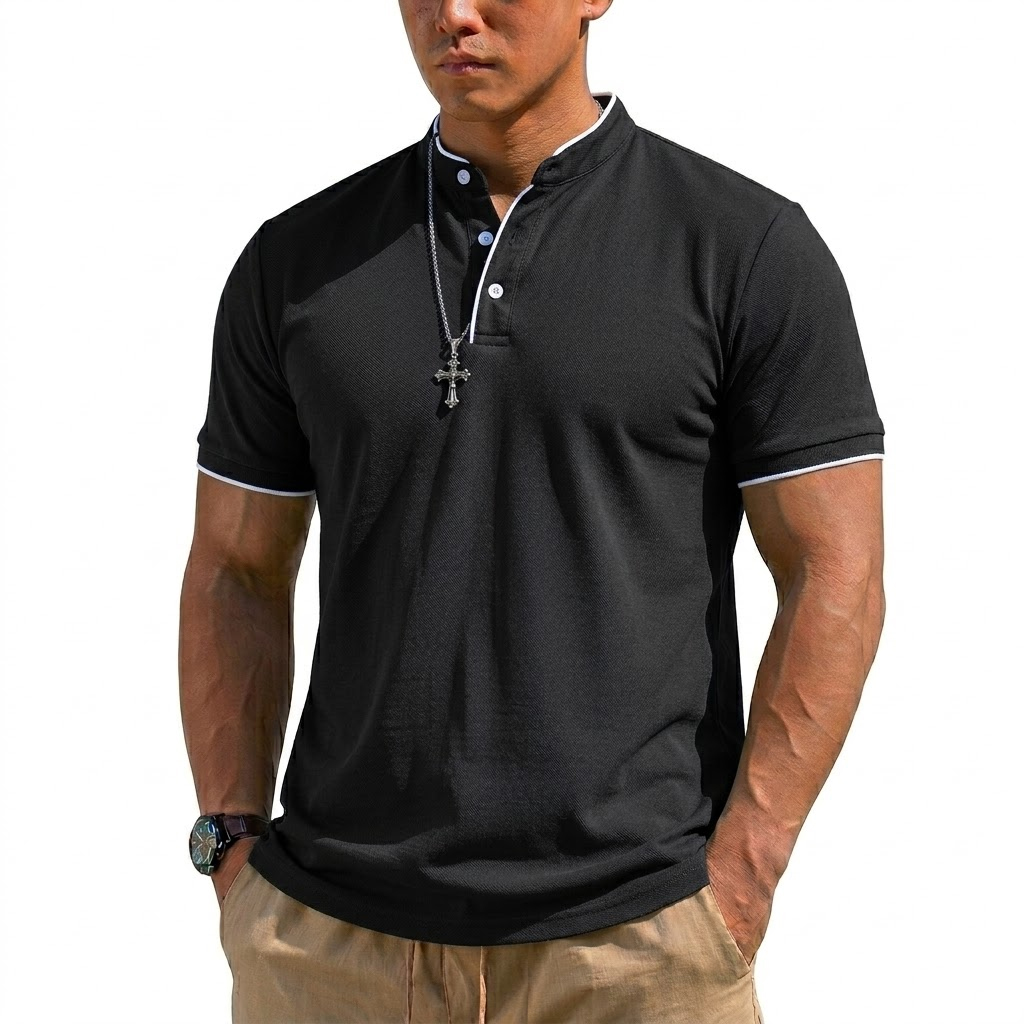 Summer Short Sleeve Henley Shi - Embellish Knit のレビューと価格