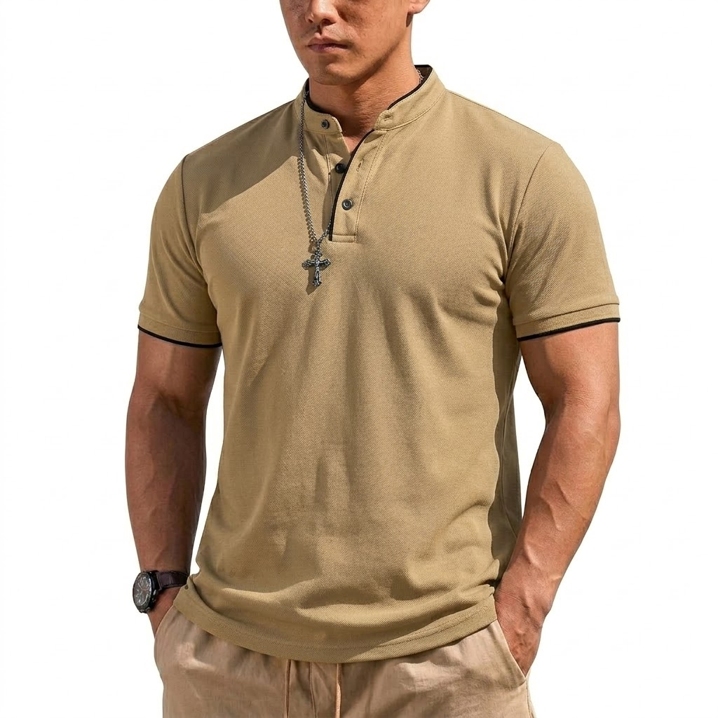 Summer Short Sleeve Henley Shi - Embellish Knit のレビューと価格