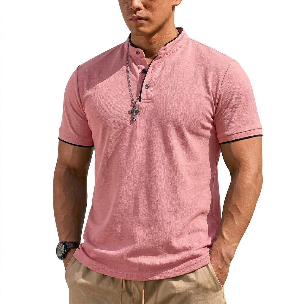 Summer Short Sleeve Henley Shi - Embellish Knit のレビューと価格