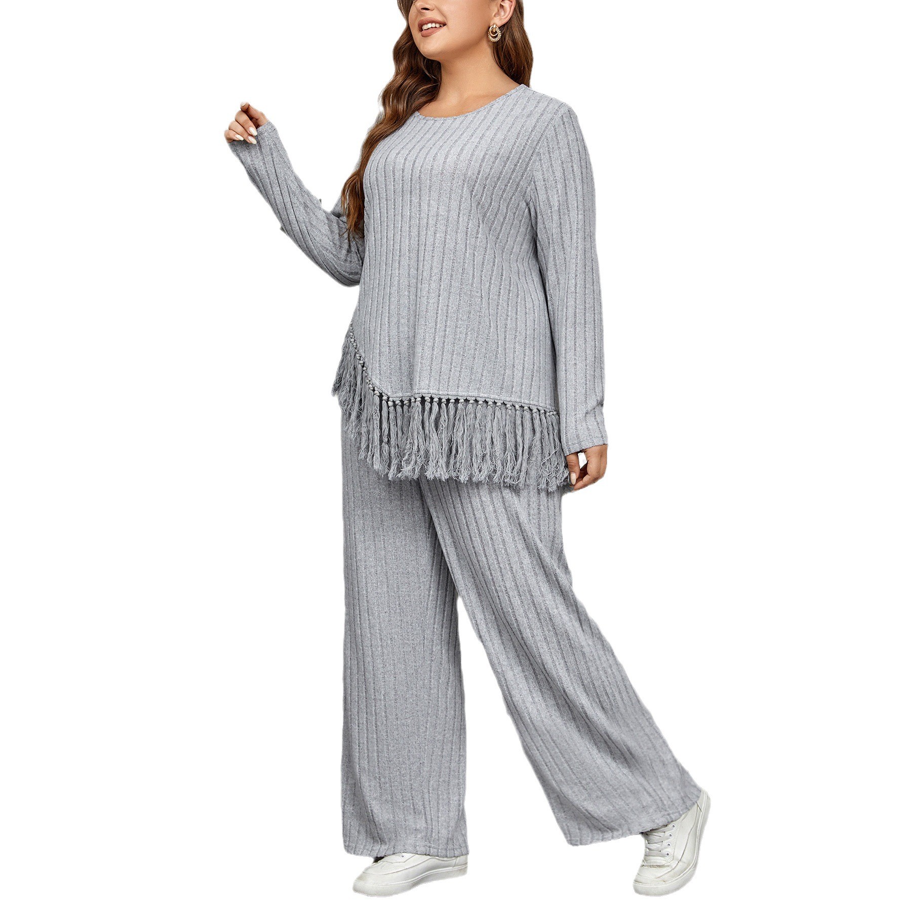 Women's 2-piece Set Casual Pan - Tassel Fringe Trim のレビューと価格