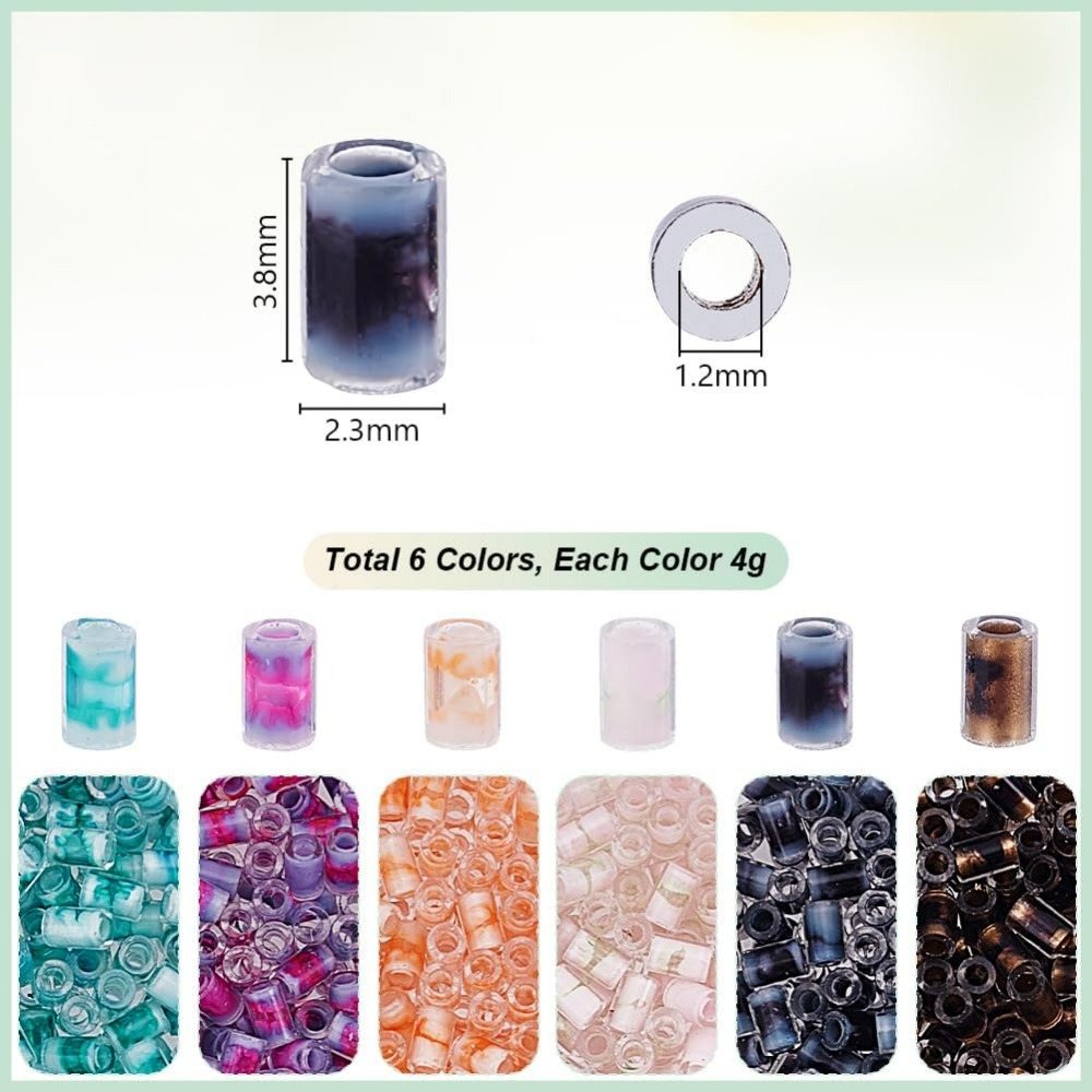 720pcs 6 Colors Tube Beads 24g - Embroidery Craft のレビューと価格