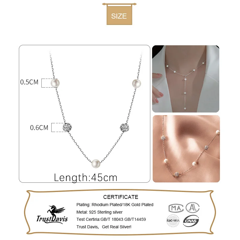 TrustDavis Real 925 Sterling S - Pearl Trim Chain のレビューと価格
