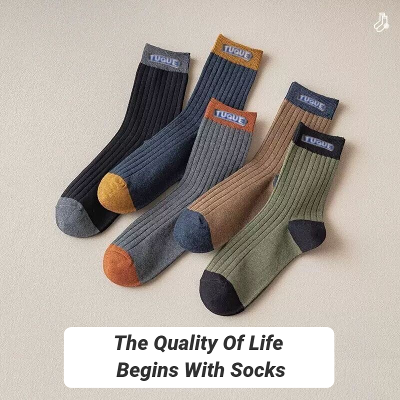 5 Pairs Men's Trendy Color Blo - Embellish Knit のレビューと価格
