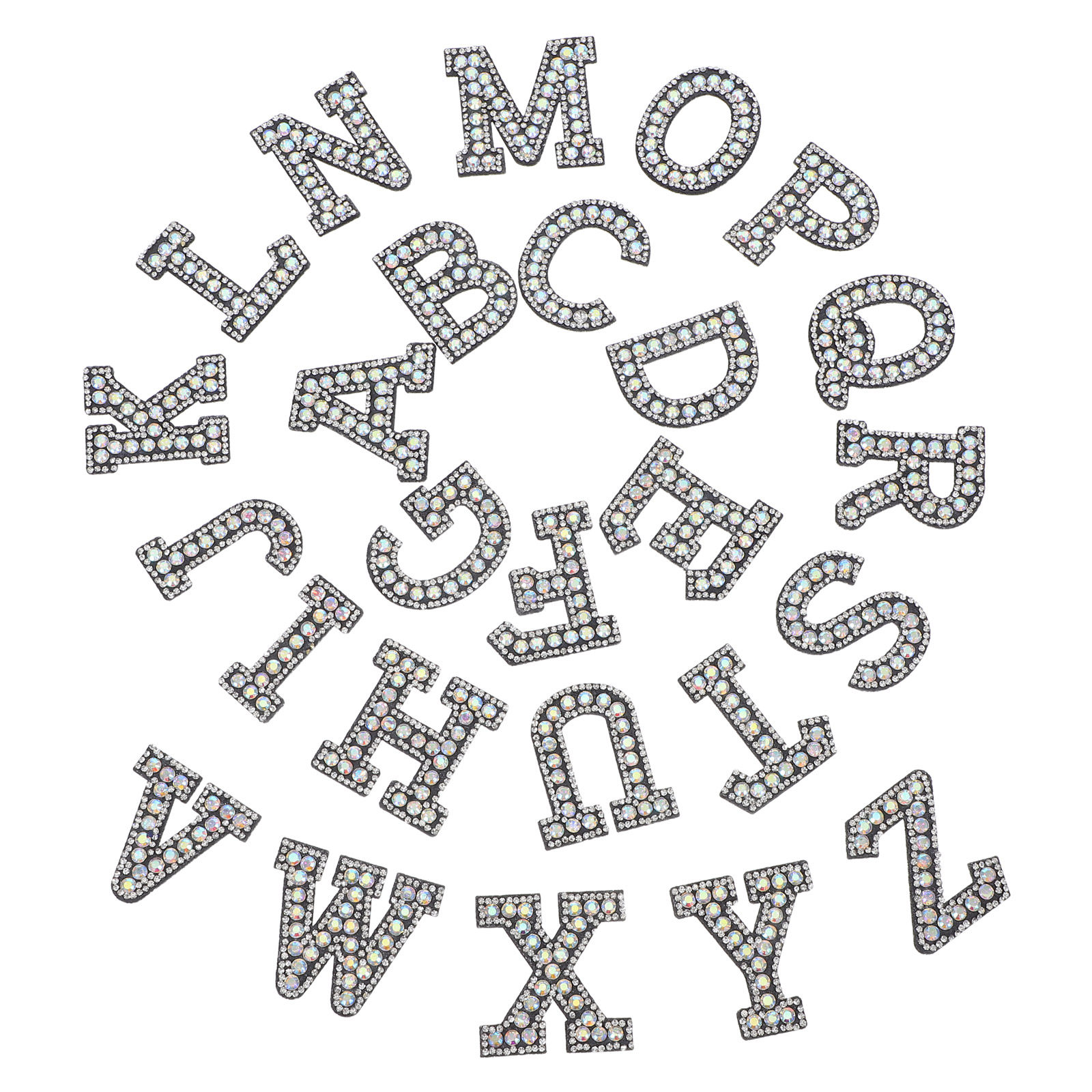 26Pcs Rhinestone Letter Patche - Embellishment Crafts のレビューと価格